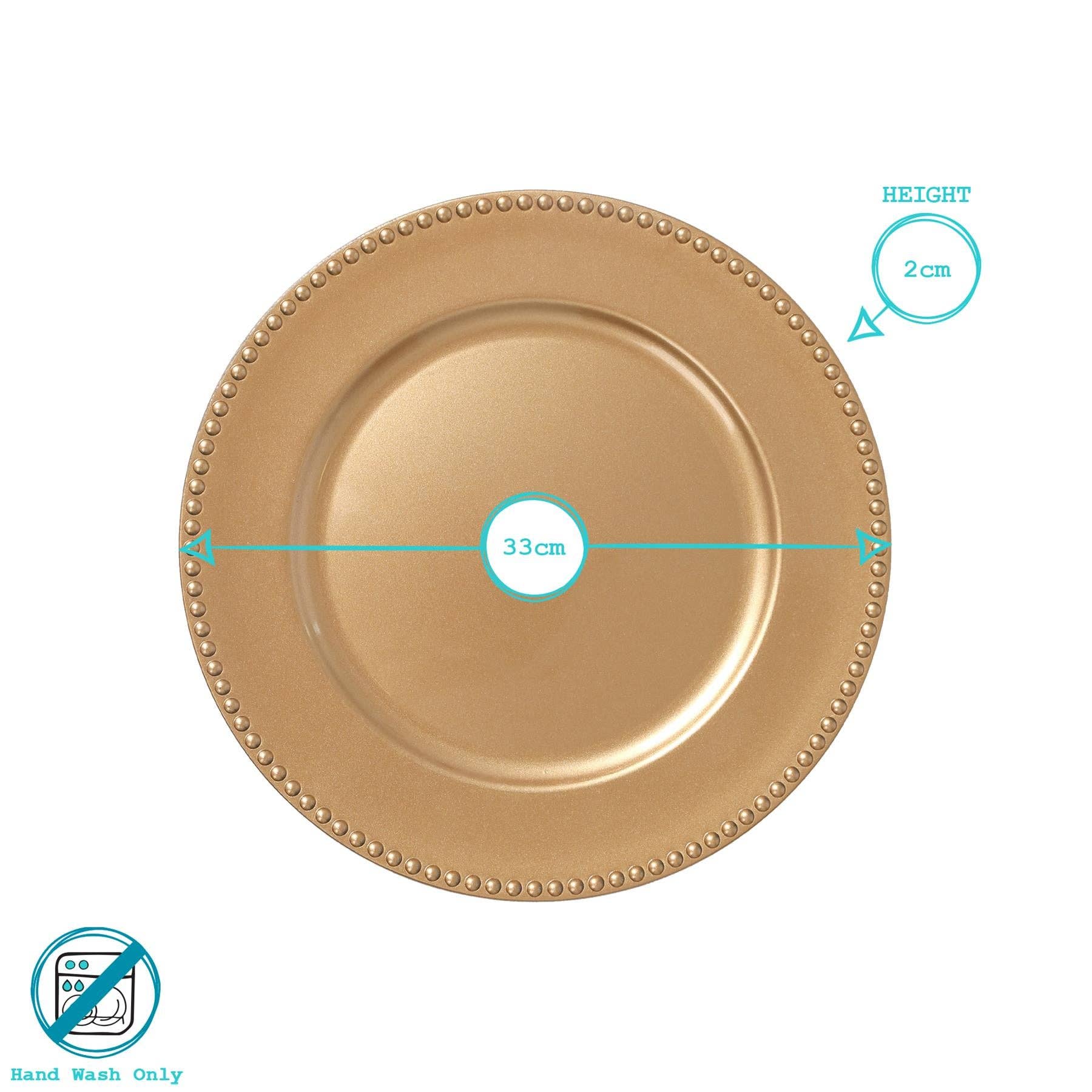 Rinkit Ltd - Wholesale Charger Plate - Round Beaded Charger Plate - 33cm5