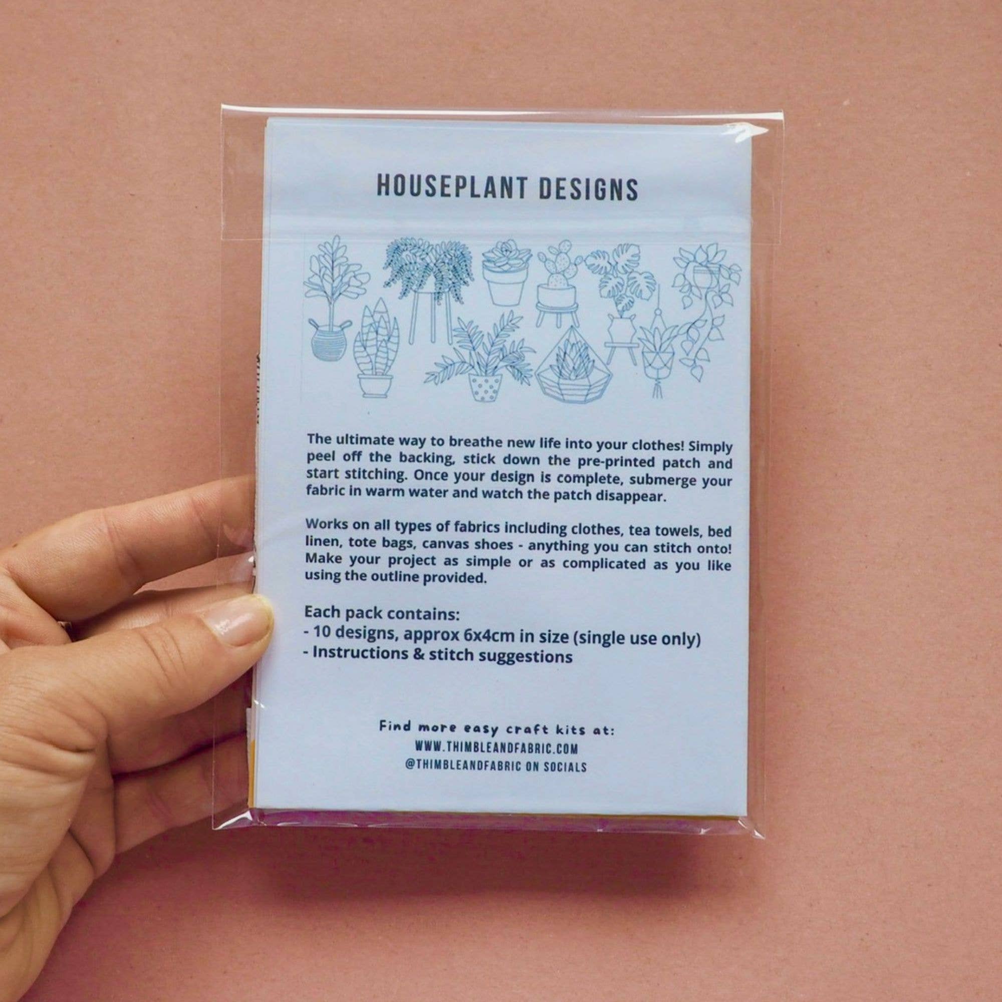 Thimble and Fabric - Vente Accessoire de broderie/point de croix - Motifs de Plantes d'Intérieur pour Broderie à Coller et à Coudre3