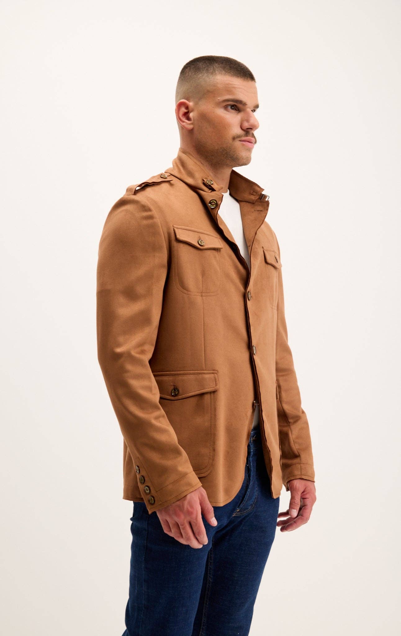 CAMELLO Chaqueta Safari de gamuza sintética para hombre - Camel de venta al por mayor en Faire2