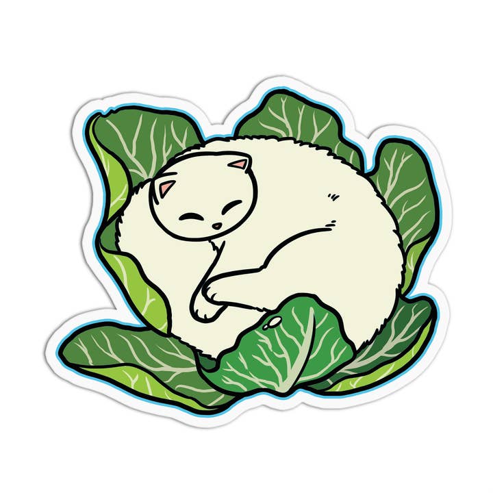 Sleeping In A Cabbage Cats Stickers for wholesale by Girls Printing House