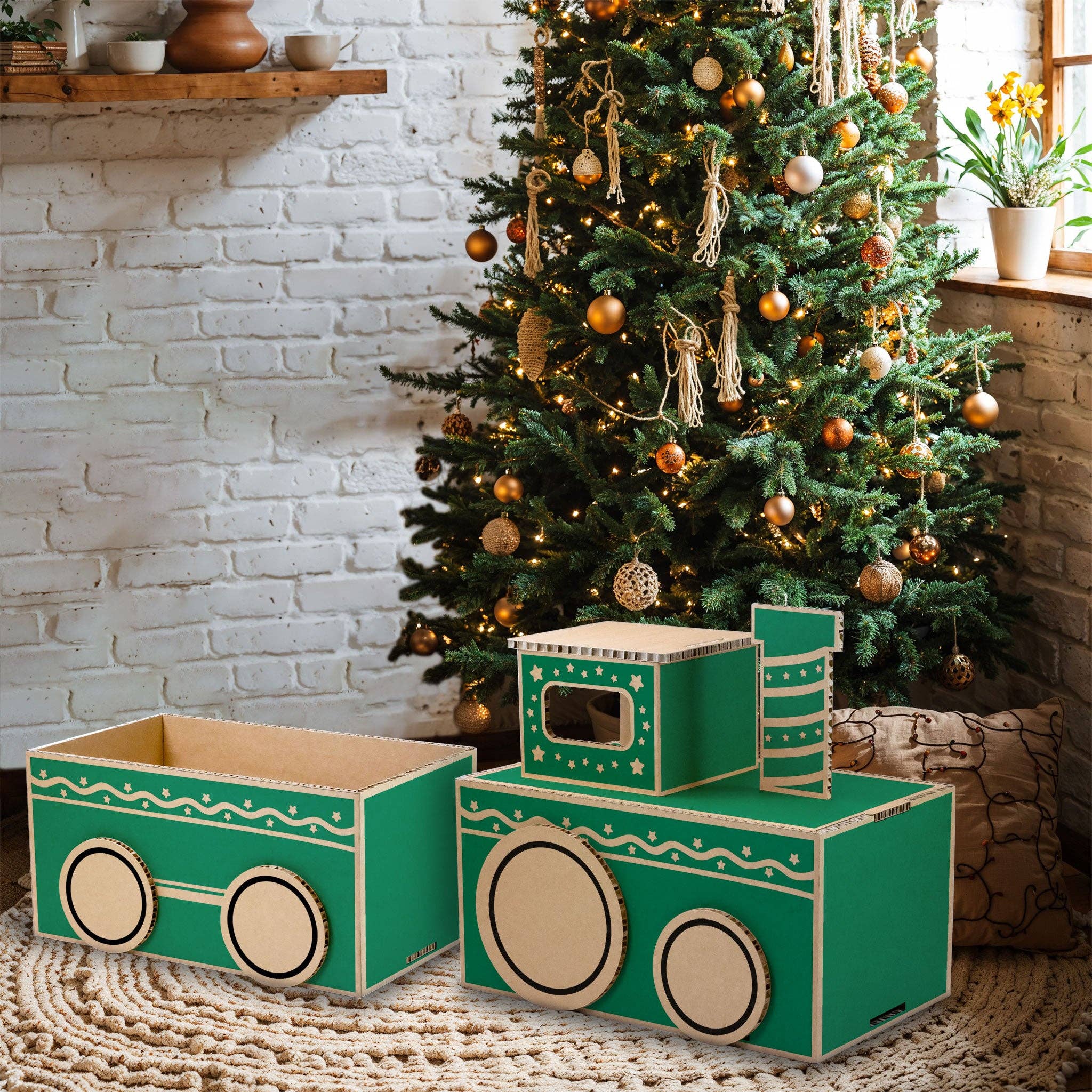 Rippotai - Wholesale Christmas Decoration - Eco-friendly Cardboard Christmas Train - Customizable Locomotive and Wagons6