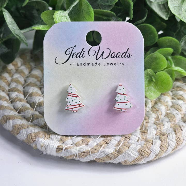 Jedi Woods LLC - Wholesale Stud/Post Earrings - L. Debbie Xmas Cake Earrings - Tiktok VIRAL Product!