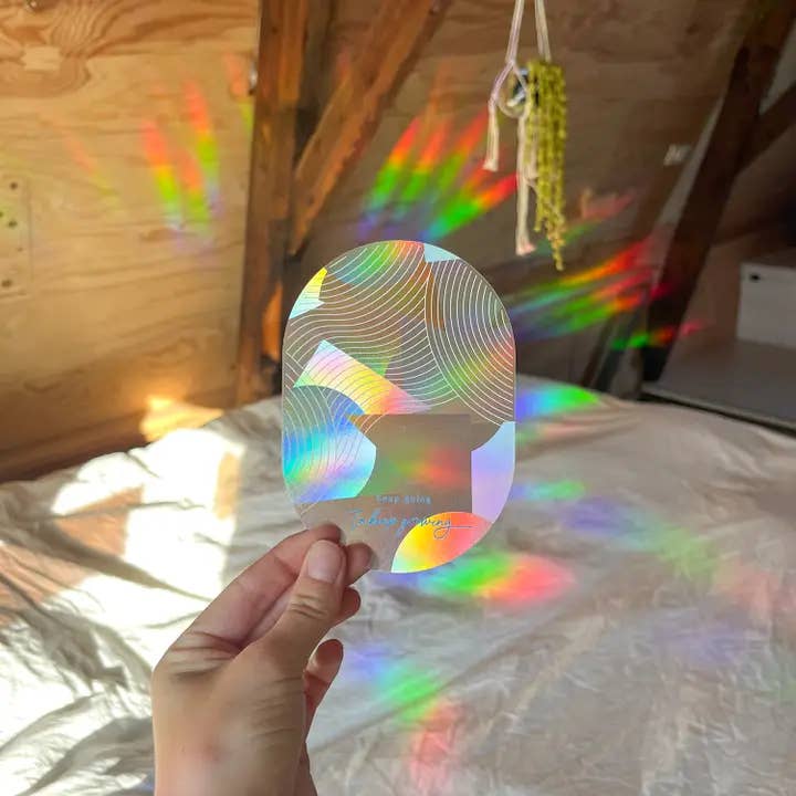 Botanopia USA - gifts , decor and cards for plant lovers - Wholesale Suncatcher - Rainbow maker sticker - Keep going to keep growing6