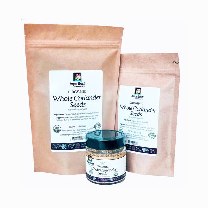 Komal Herbals, Inc - Wholesale Dried Spice - Wholesale Spices & Herbs - Coriander Seed Whole, Organic 2.3oz (65.4g) Jar2