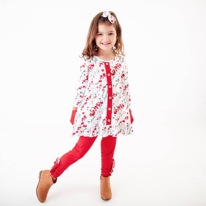 Ensemble tunique à volants et pantalon froncé Very Merry Berry pour la vente par Dreamiere