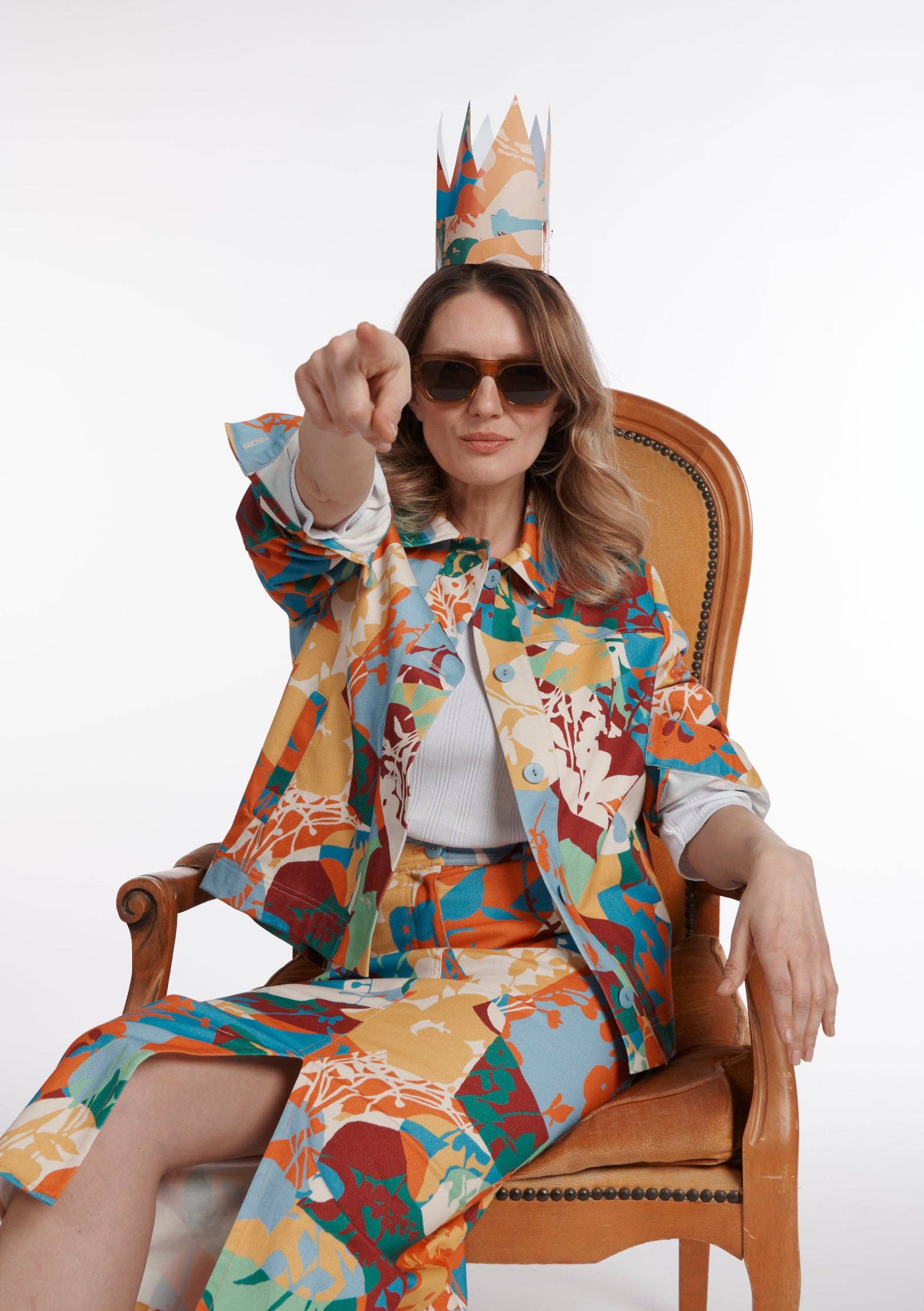 MADE IN SENS - Wholesale Skirt - Women's - Joni Hawaiian Skirt - Orange1