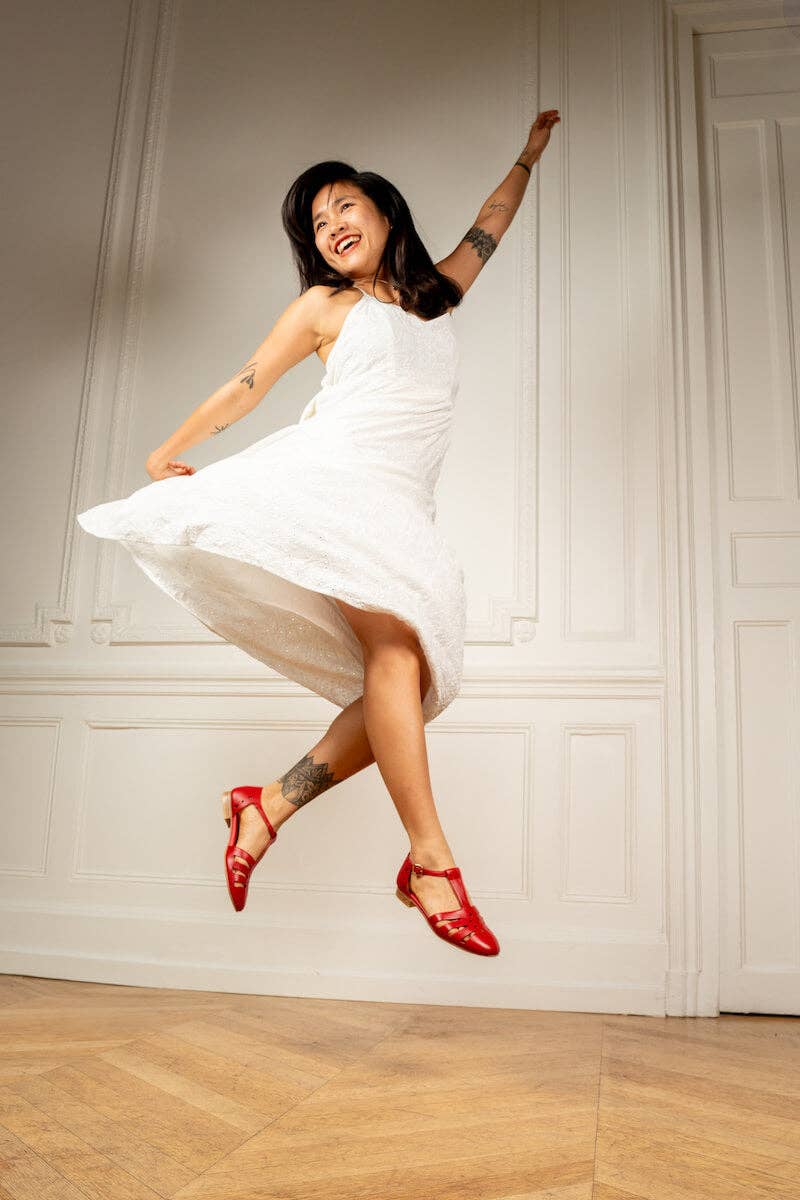 Swivells - Wholesale Sandals - Women's - Holly - Sandales Rouges en Cuir1