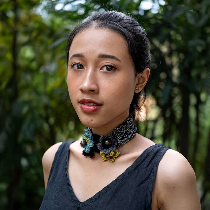 NEW | Crocheted Choker/Headband | Onyx for wholesale by Balizen Direct from Bali