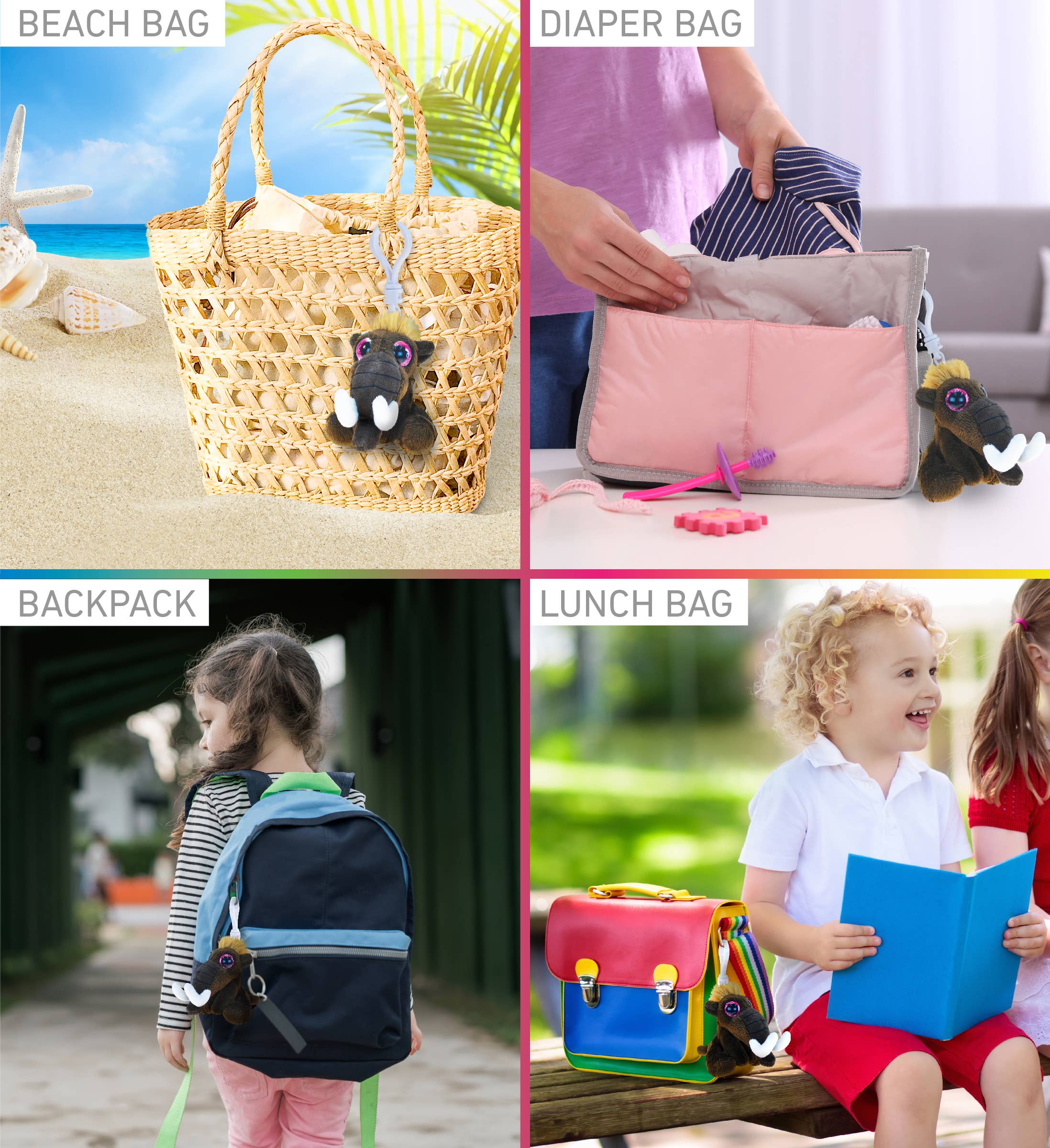 Cota Global – Engroshandel Plyslegetøj - Børn og baby – Stor Øje Nøglering - Mammut3