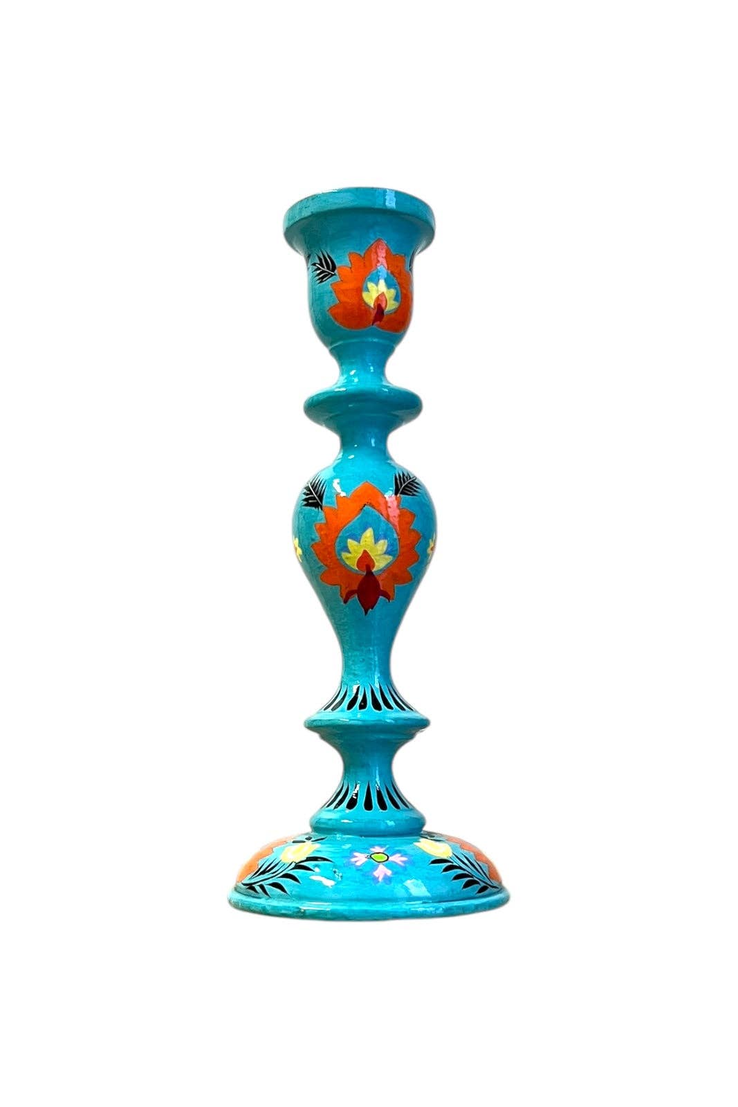 Curiosity Lab - Wholesale Candle Holder - Painted wooden candlestick Srinagar3