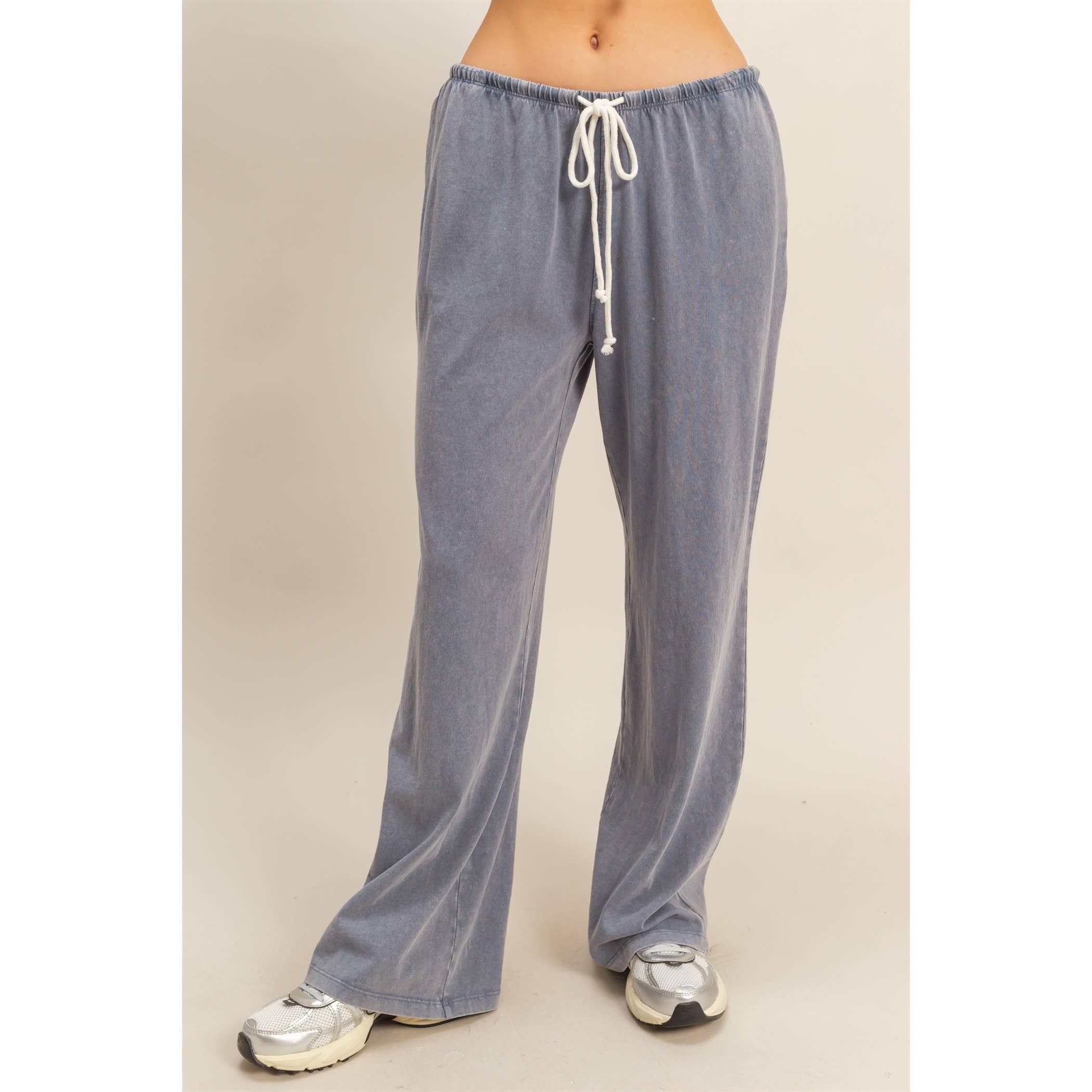 Double Zero - Vendita all'ingrosso Pantaloni sportivi/da jogging loungewear - Donna - Pantaloni rilassati a vita con coulisse lavati con minerali1