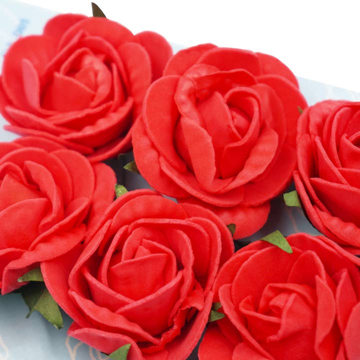 Angels Craft - Wholesale Artificial Flowers - Foam Flower - Red Rose w/wire, 2.17" 6-ct2