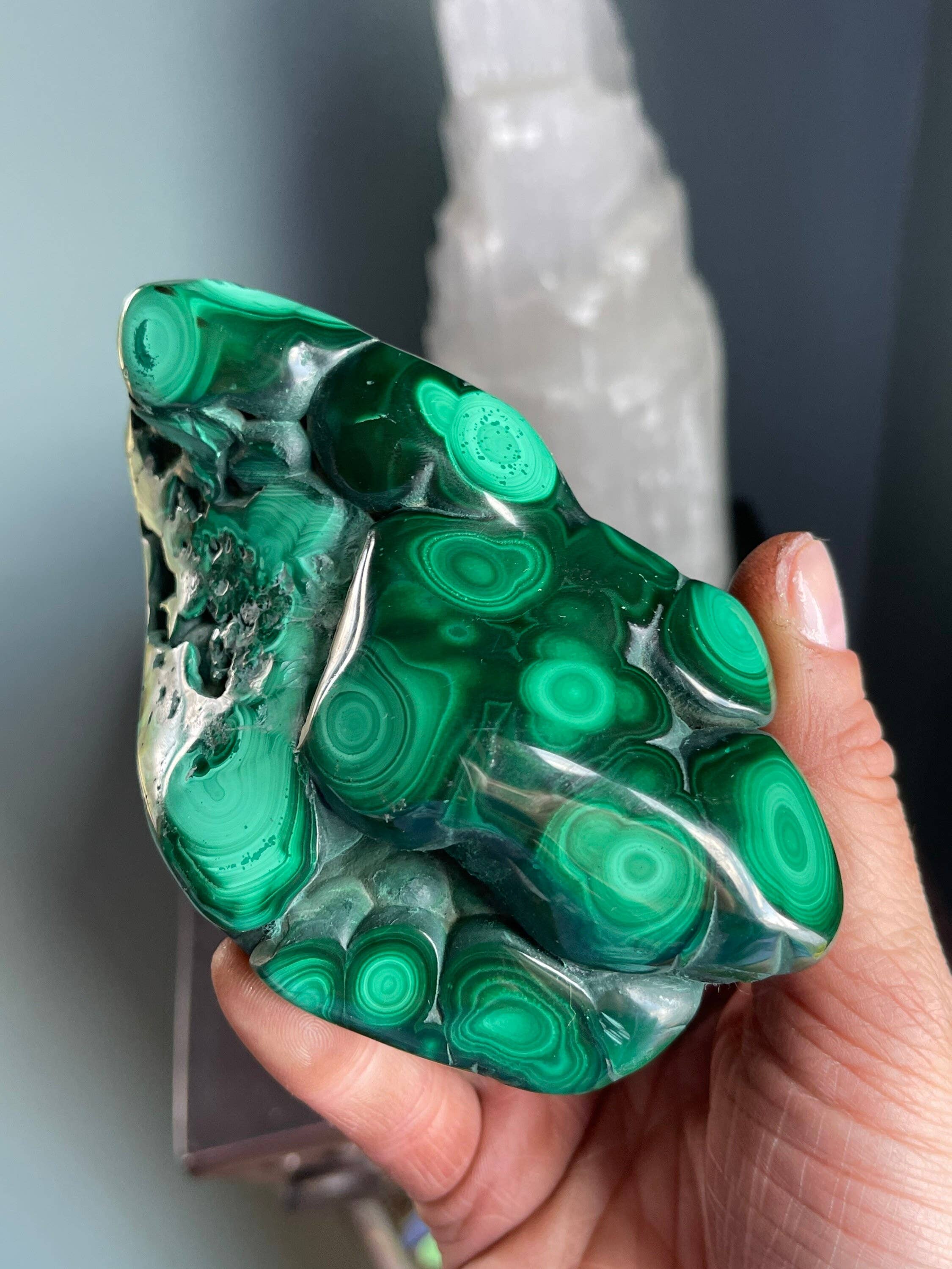 Tumbledshop - Wholesale Spiritual Stone/Crystal - Large Green Malachite Crystal Stone, Malachite Mineral7