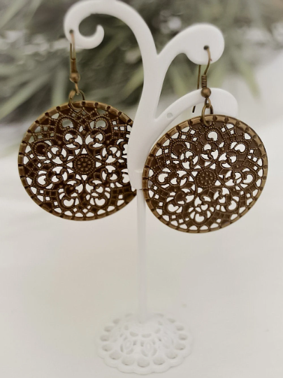 NATURE ET LIN - Wholesale Dangle Earrings - FILIGRANE - pendant earrings made in France0