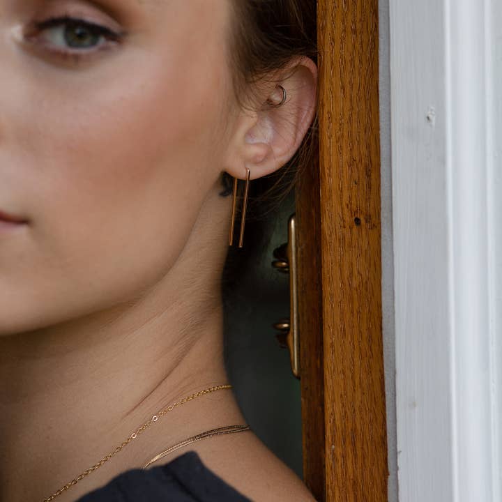 Token Jewelry - Wholesale Dangle Earrings - Staple Earrings in 14k Gold Fill or Sterling SilverÂ