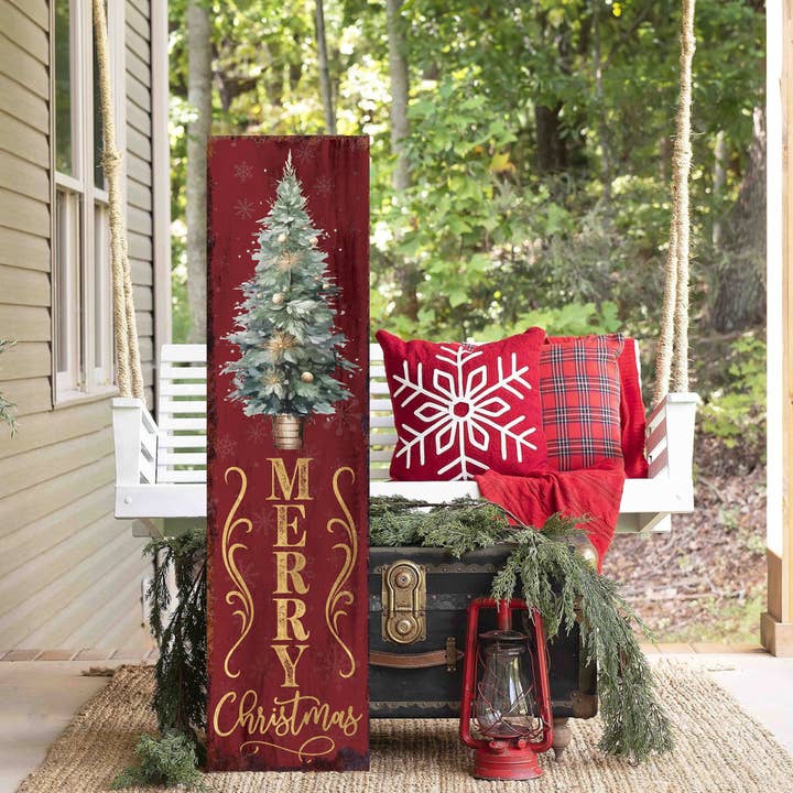 TX USA Corporation - Wholesale Christmas Decoration - Vintage Farmhouse Merry Christmas Porch Sign | Outdoor Holiday Decor