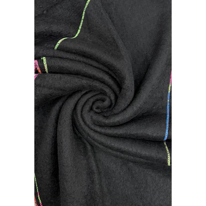 Fashion Scarf World - Wholesale Scarf - Women's - Plain Contrast Stitch Wool Diagonal Edge Scarf5