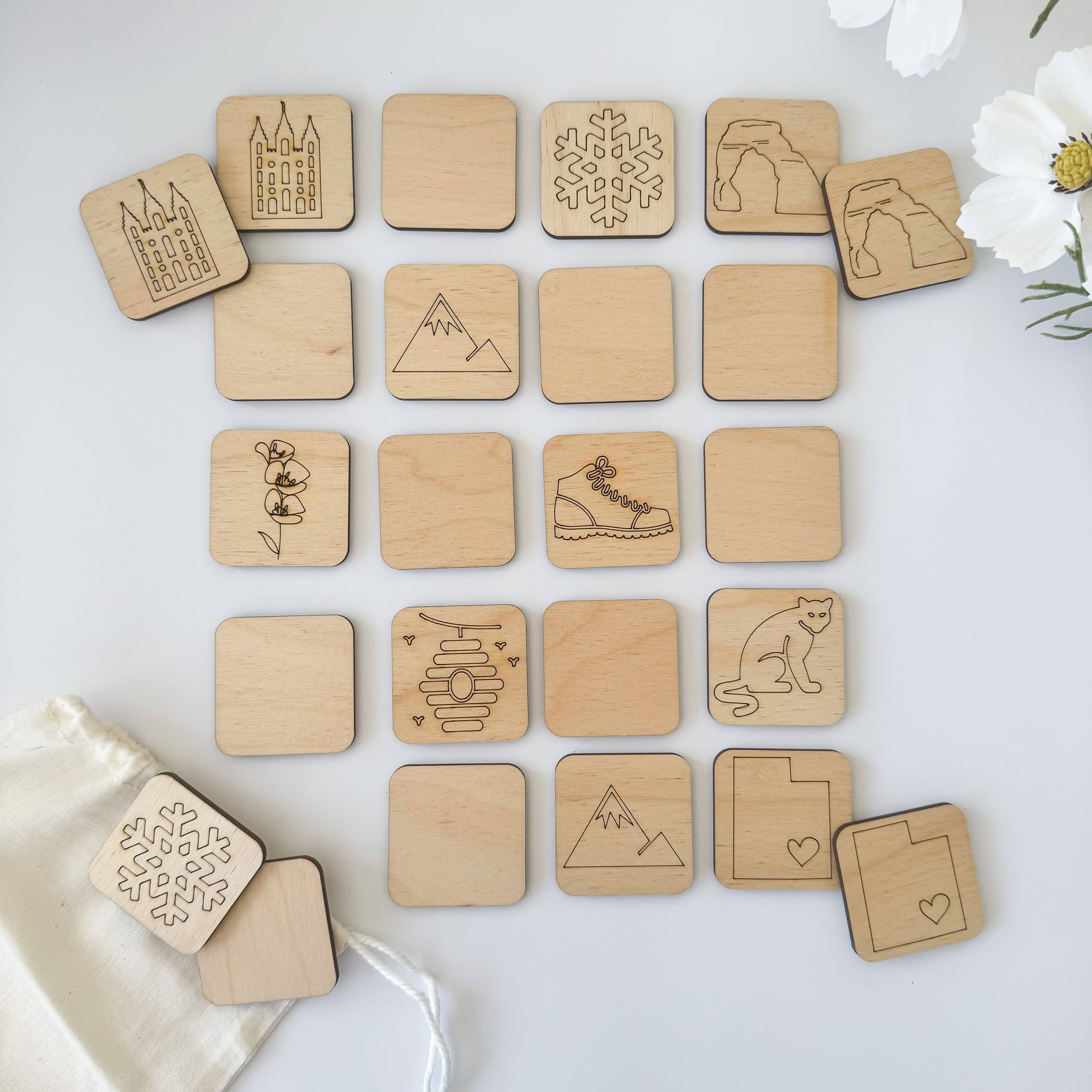 Birch House Games & Gifts - Wholesale Brain Game - Kids - State Memory Matching Game - Wood Memory Game, Brainteaser10