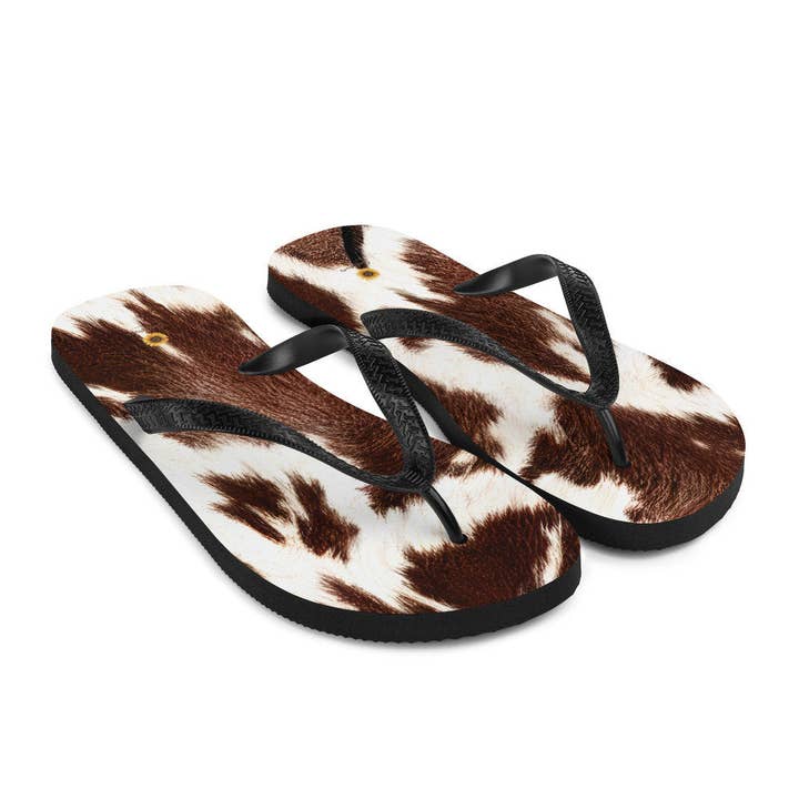 SUNFLOWER DREAMS BOUTIQUE - Wholesale Flip Flops - Women's - Cowhide Print Flip-Flops6