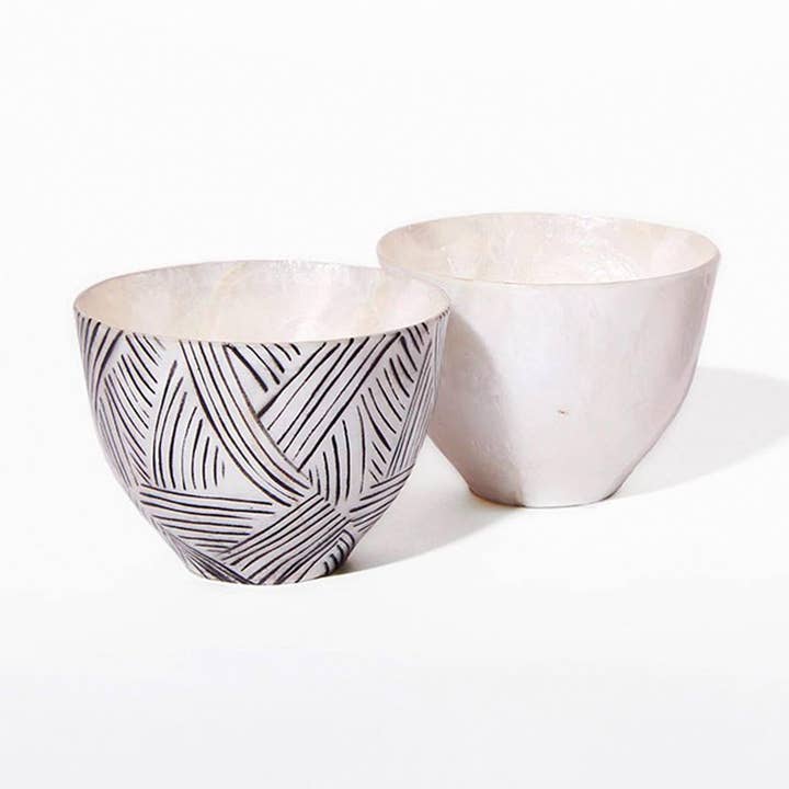 Mother-of-Pearl Cup with Black Line for wholesale by Ithemba