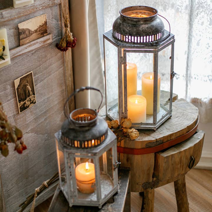 Rustic Reach - Wholesale Candle Holder - Glass Metal Lantern Candle Holder6