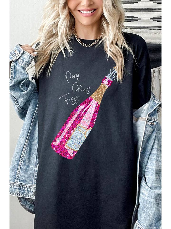 HAPPY NEW YEAR HEAVY COTTON UNISEX GRAPHIC TEE for wholesale by Pink Irene Wholesale