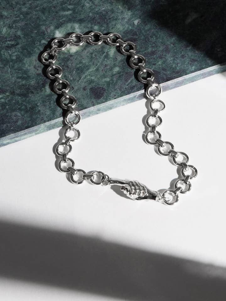 Gentlewoman’s Agreement Necklace in Silver for wholesale by MLE