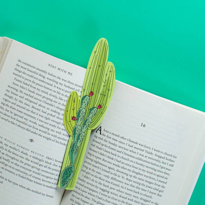 Cactus Bookmark (it's die cut!) for wholesale by Humdrum Paper