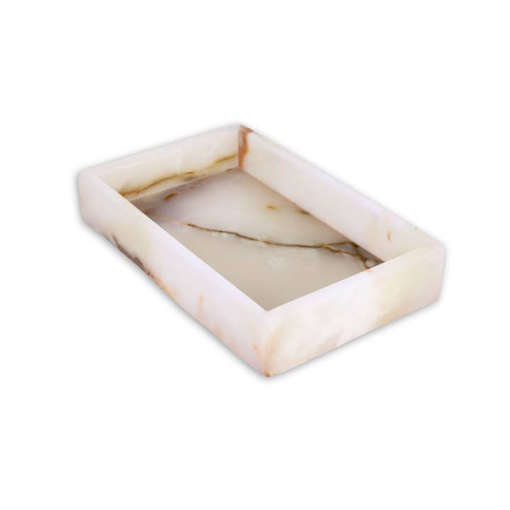 BeyBerk International - Wholesale Decorative Tray - Ezra Genuine Marble Guest Towel Tray