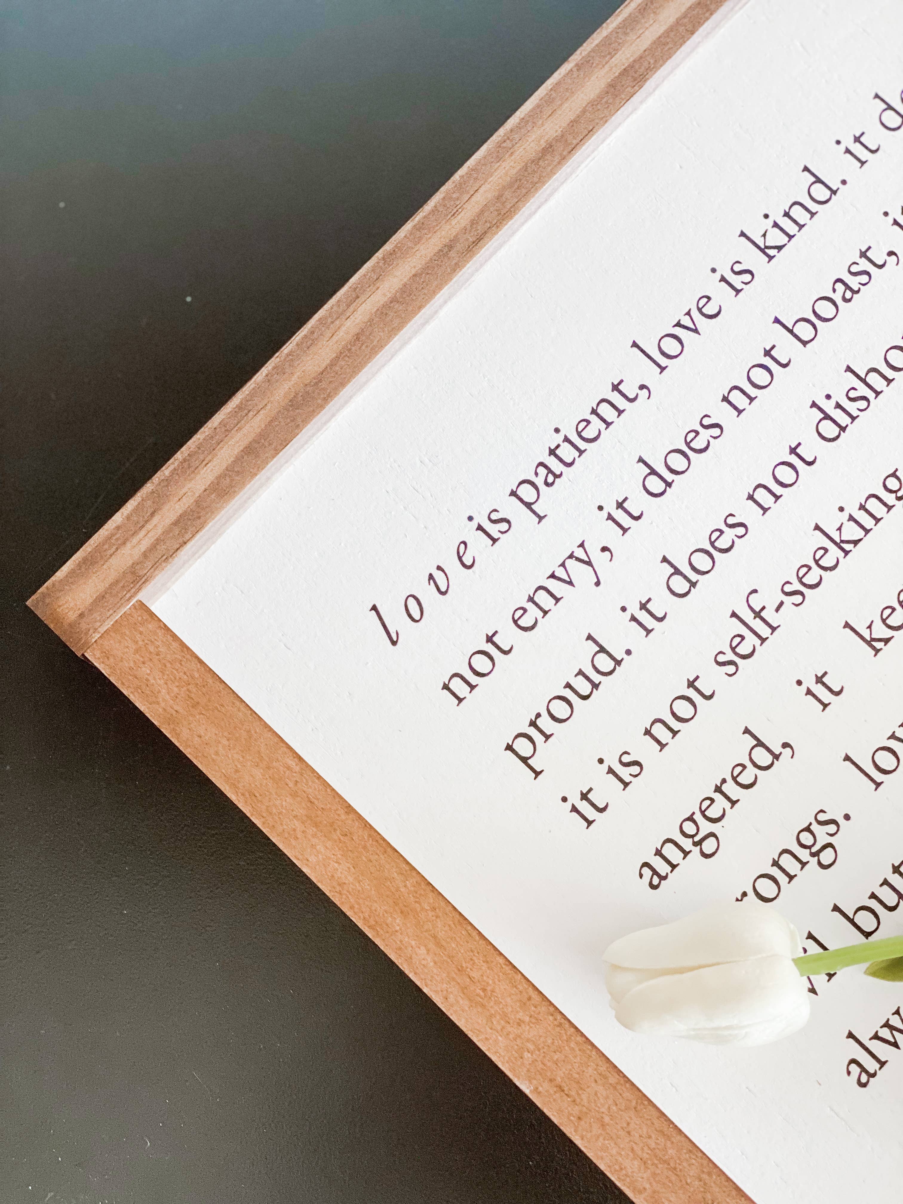 Lily and Sparrow - Wholesale Sign - 1 Corinthians 13 | Wall Art, Wall Decor, Home Decor3