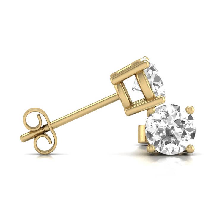 14K gult guld 0,75 CT äkta solitaire diamantörhänge 4-PRG för wholesale av TimeLe$$ Classics