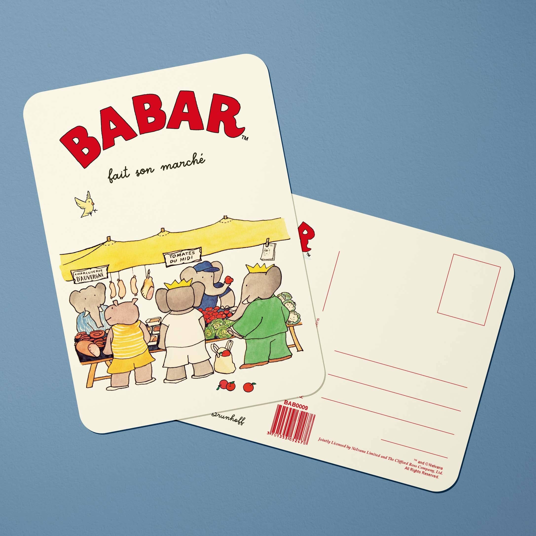 Oneart - Wholesale Postcard - Postcard Babar Babar goes to the market - BAB00111