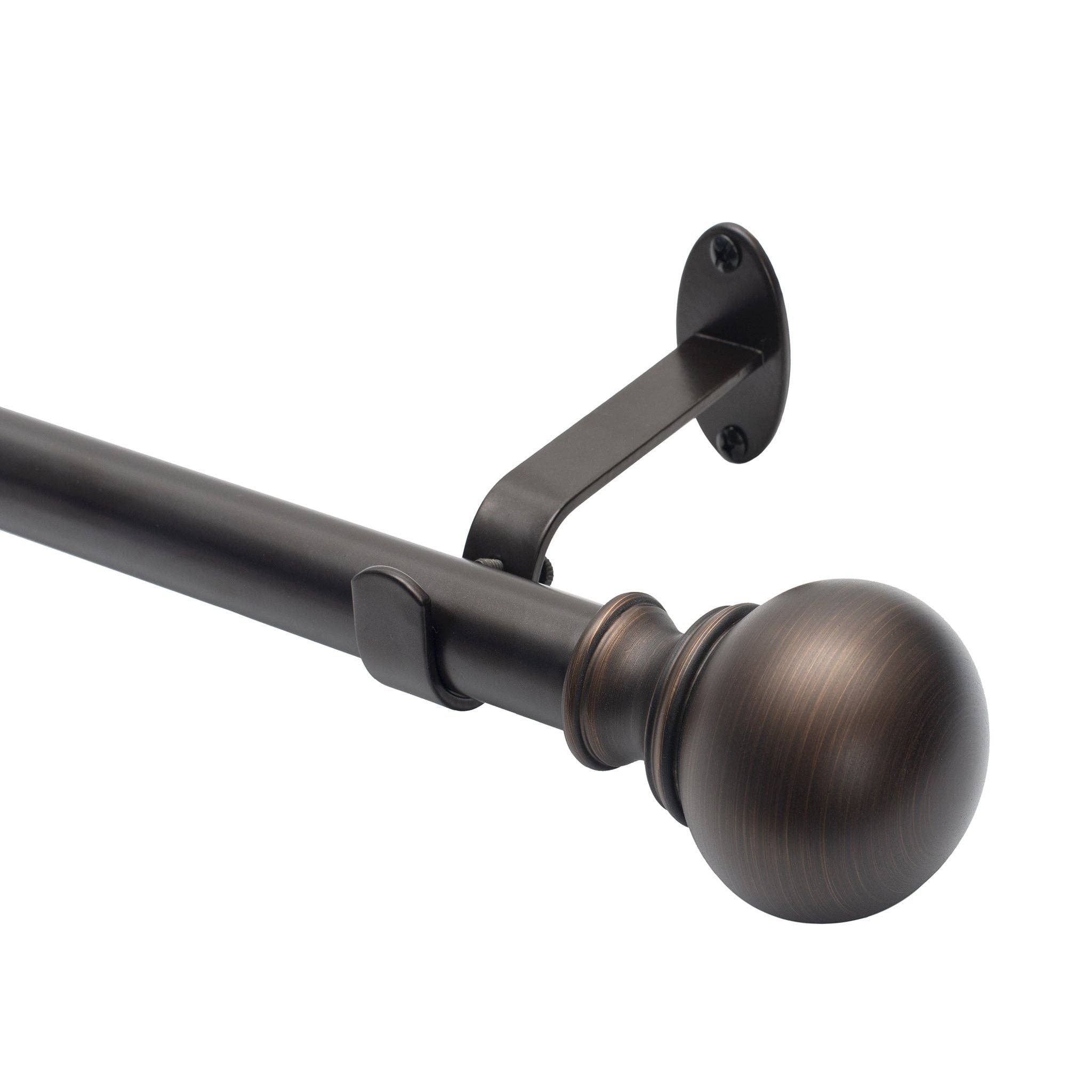 Threadmade Home - Wholesale Curtain Rod - Cordelia 1" Window Drapery Single Curtain Rod with Globe Ball Finial12