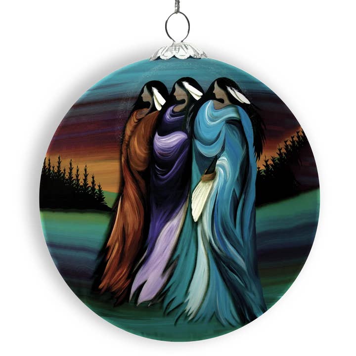 Indigenous Puzzles and Art - Wholesale Ornament - Three Sisters Glass Ornament