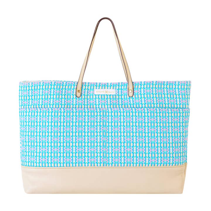 Abaco Canvas Tote with Leather Base for wholesale by EVELYN & KATE