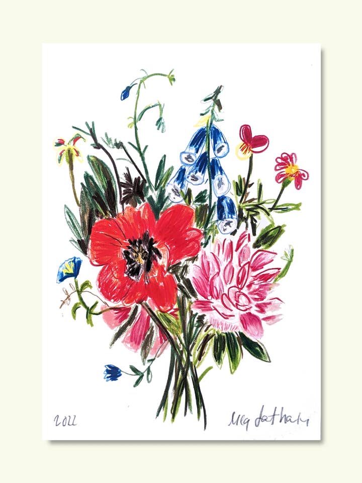 Wild Flowers A3 Print for wholesale by Meg Fatharly
