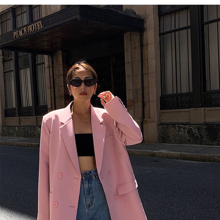 Blazer Boyfriend en rose pour la vente par MUSE FASHION