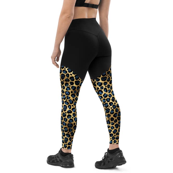 Desert Night Blue Leopard - Legging de sport pour la vente par GymLeggs