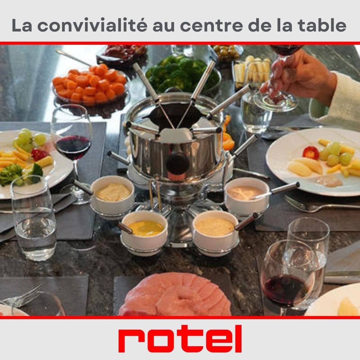 Zenker - Vente Appareils électroménagers - Ensemble à fondue bourguignonne pour 6 personnes, diamètre 17 cm Rotel Swiss Tradition1