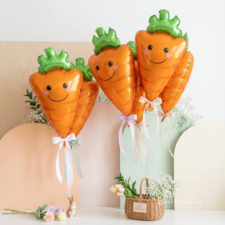 Spring Carrot Foil Balloon - Perfect for Easter & Spring for wholesale by Zoey Christina
