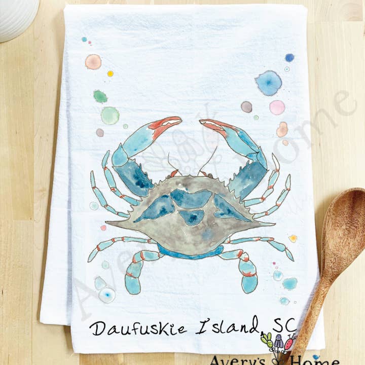 Avery's Home - Vente Torchons - Torchon côtier personnalisable "Blue Crab Ocean"67