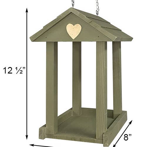 BestNest Inc - Wholesale Bird Feeder - Valentine Fly Through Bird Feeder, Green