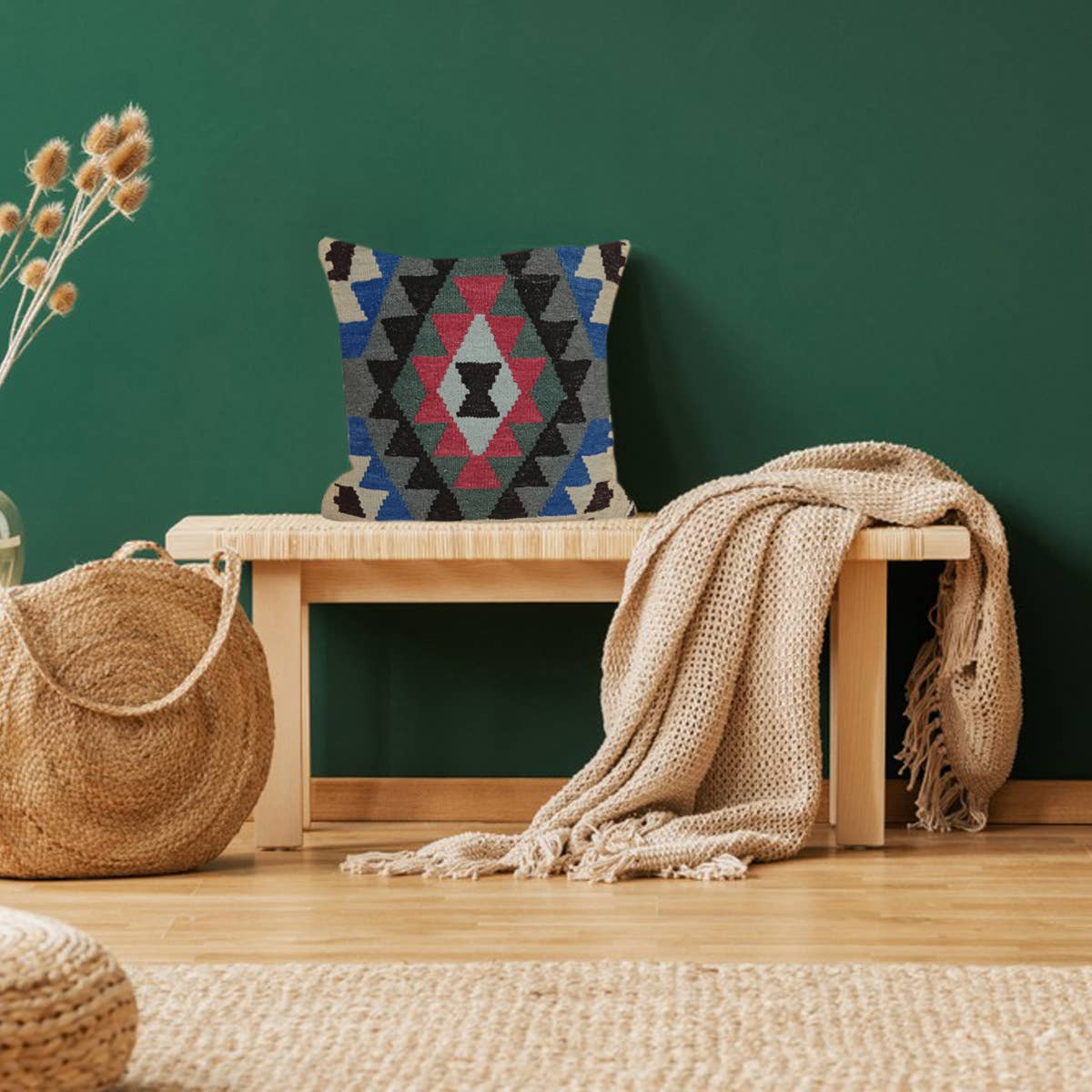 Fybernots - Venta al por mayor Funda de cojín - Funda de cojín Kilim tejida a mano0