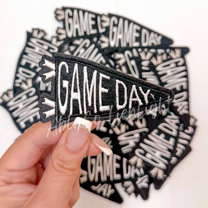 ABLNco - Wholesale Patch - trucker hat patches 3” black game day flag patch iron on