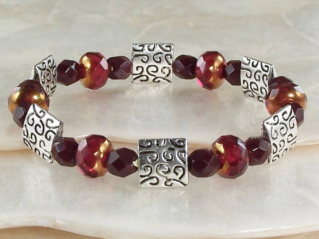 Jo Bird Jewelry – wholesale Beaded bracelet – Elastic Czech Bracelet - Fall Colors5