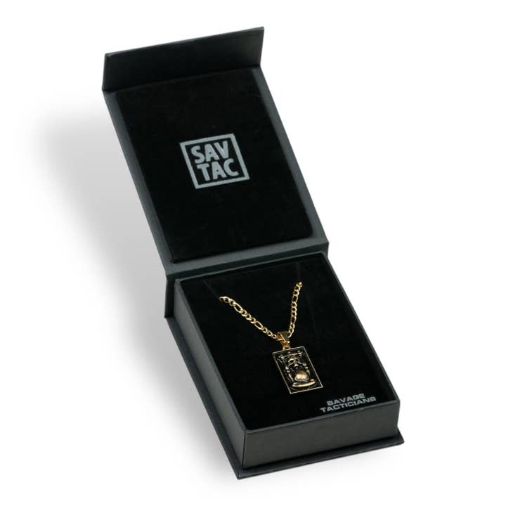 SAVAGE TACTICIANS - Wholesale Pendant/Charm Necklace - Memento Mori Hourglass Pendant & Chain1