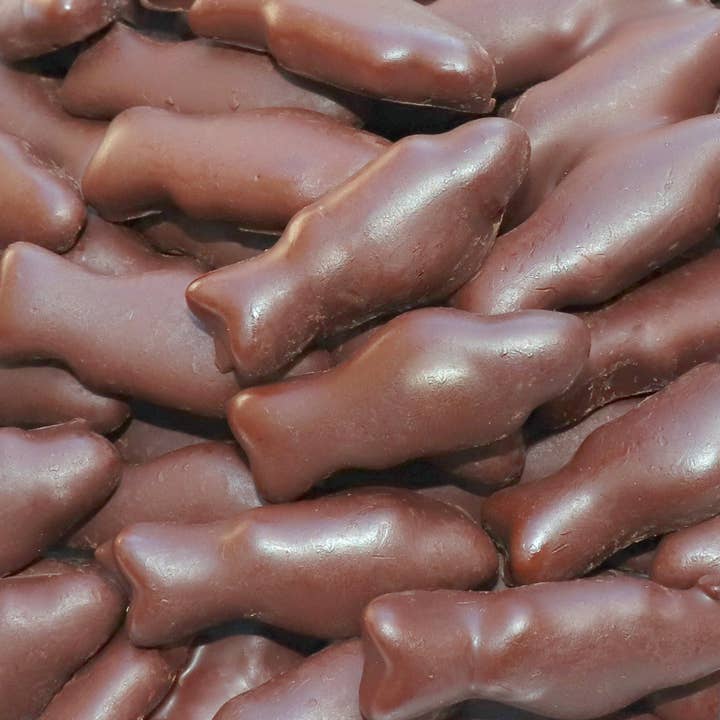 Red Fish, Dark Chocolate Covered (12 oz) for wholesale by The Nut Garden, Sweetables, Utah Truffles