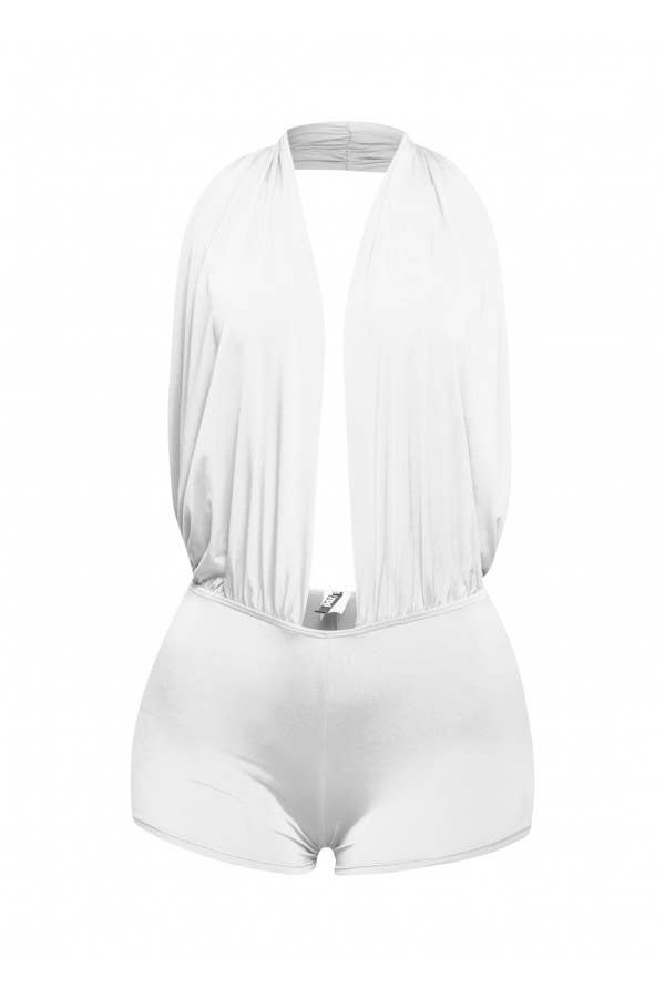 Boswell - Wholesale Romper - Women's - LOW RISE DEEP HALTER NECK ROMPER4