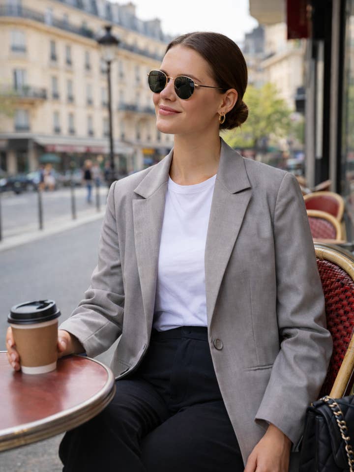 Blazer oversize a taglio dritto per la vendita all'ingrosso da parte di Amy & Clo Invogue