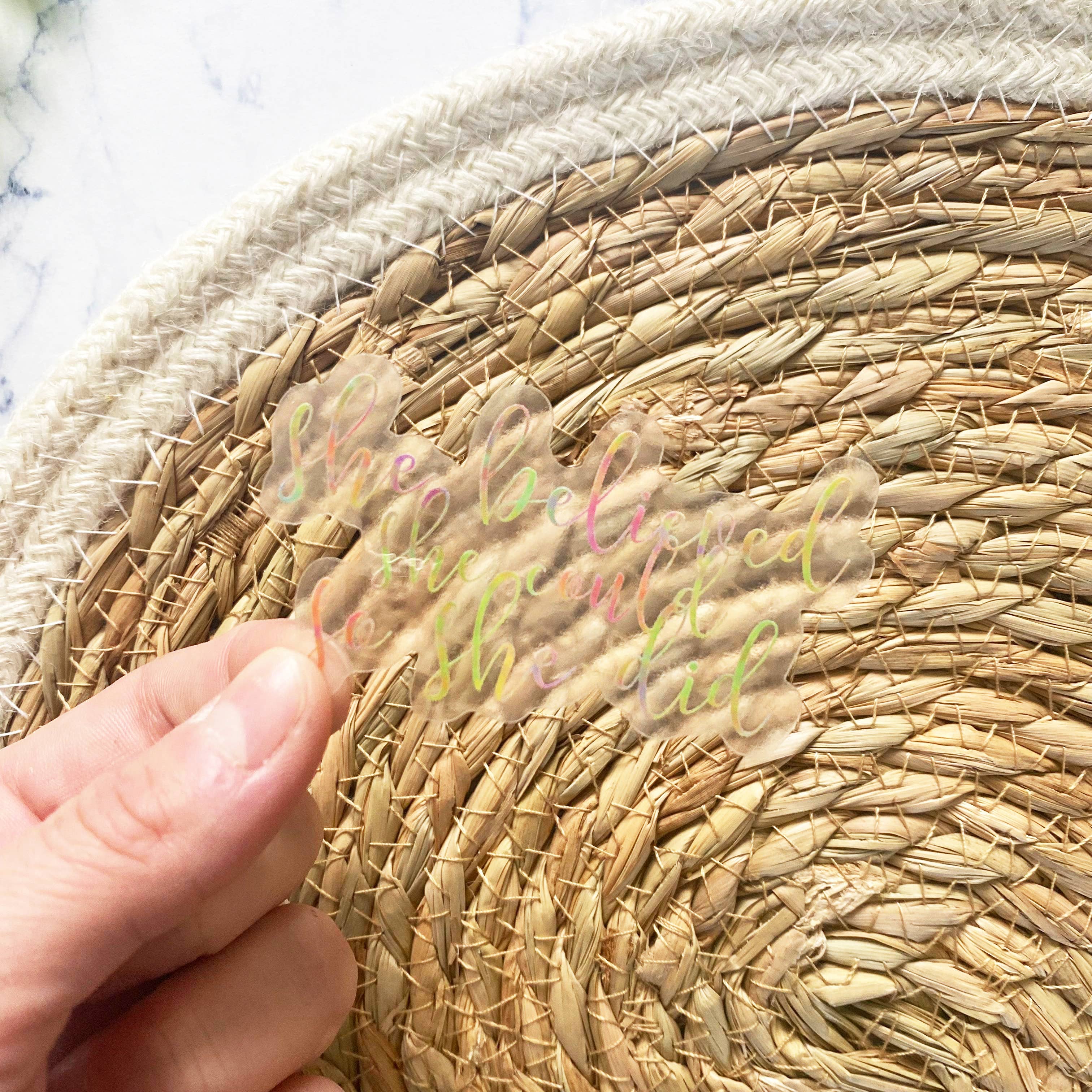 Marta Lewandowska Art - Wholesale Sticker - She Believed She Could So She Did Clear/Transparent Sticker2